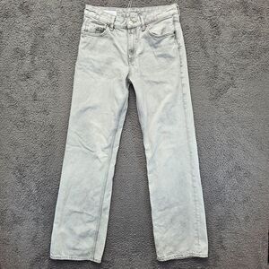 Zara‎ Jeans Women Size 6 Gray Denim Straight Wide Leg Mid Rise